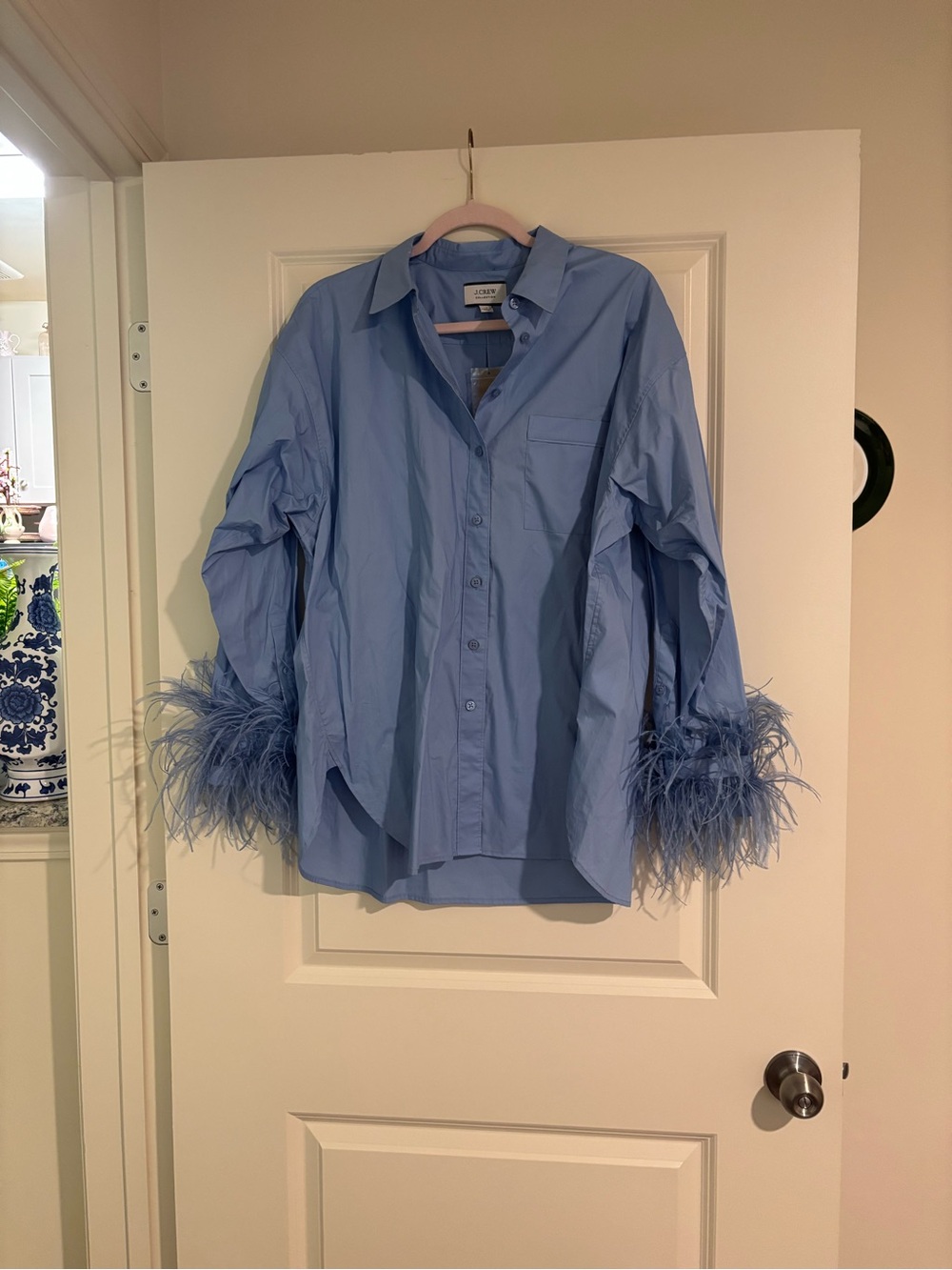 J. Crew Collection feather sleeve button up size 16 NWT - Picture 2 of 5